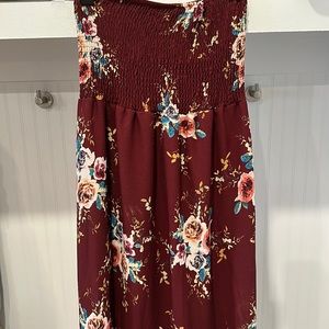 Floral strapless dress